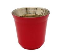 Abcsea 1 Pièce Tasses à Expresso, Tasse à Café en Acier Inoxydable, Tasse à Café Double Paroi, Rouge 80ml