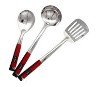 Abcsea 3 Pièces Accessoires Set de Cuisine, Cuillères de Cuisine, Spatules Cuisine INOX, Ustensiles de Cuisine INOX, Gadgets de Cuisine (Groupe 1)