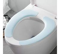 Abcsea 3 Pièces Housse de Siège de Toilette, Couverture de Siège de Toilette, Housse pour Abattant de WC, Couvre Siège de Toilette à Adsorption, Housse de Cuvette Toilette, Bleu