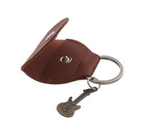 Abcsweet Pick de guitare léger en cuir PU Porte-clés Médiator Porte-clés Housse de médiator portable Sac pour médiators Portable Guitare Organisateur de rangement, Brown Pick Bag Antiq