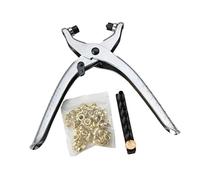 Abcsweet Pince à œillets durable pour trous de 2 mm à 4,5 mm - Outil robuste - Pince à œillets - Pince perforatrice en acier allié nickel chromé avec poignée en alliage d'acier argenté