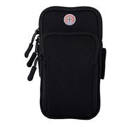 ABCTen Brassard de Sport pour Huawei Y9 2018 Y7 Prime Y6 Pro Y5 Lite Y5II Y3 Brassard Téléphone Sac Fermeture éclair Portable pour Huawei P Smart + Nova Lite Y541 Y560 Y536(Noir)