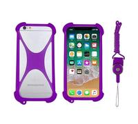 ABCTen Coque pour BRONDI AMICO VERO 4G Absorption des Chocs Bumper Cover Protective Rubber Elastic Silicone Phone Case for XGODY X32 S21 S22 S23 Case with a Strap (Violet)