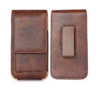 ABCTen Sac d'extérieur Étui de Ceinture pour Xiaomi Redmi Note 9 9S / 9 Pro Max / 10X Clip Ceinture Support avec Clip Housse de Transport - Brun