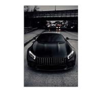 ABCWARRT Art Moderne Peinture à l'huile Style Industriel Noir Affiche Voiture de Sport Marque de Luxe Voiture Photo Home Salon canapé décoration Murale (50 * 70cm sans Cadre,4)