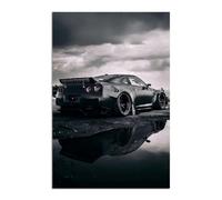 ABCWARRT Art Moderne Peinture à l'huile Style Industriel Noir Affiche Voiture de Sport Marque de Luxe Voiture Photo Home Salon canapé décoration Murale (20 * 30cm sans Cadre,6)