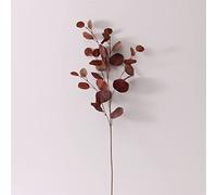 ABCWARRT Automne Eucalyptus Faux Plantes Fleurs Nouvelle Pomme Laisser Artificielle Plantes Vertes Décoration De Mariage Soie Faux Feuilles Décor À La Maison 6 Pièces (Brun)
