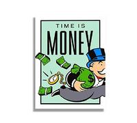 ABCWARRT Dessin Animé Classique Graffiti Toile ALEC Monopoly Time is Money Poster Home Living Office Fresco Decoration sans Cadre (40 * 50cm sans Cadre,9)