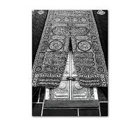 ABCWARRT Moderne Noir Et Blanc Toile Peinture Grande Mosquée De La Mecque Kaaba écriture Affiche Islamique Salon Décor sans Cadre (50 * 70cm sans Cadre,4)