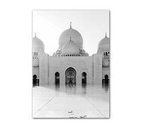 ABCWARRT Moderne Noir Et Blanc Toile Peinture Grande Mosquée De La Mecque Kaaba écriture Affiche Islamique Salon Décor sans Cadre (40 * 60cm sans Cadre,1)