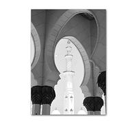 ABCWARRT Moderne Noir Et Blanc Toile Peinture Grande Mosquée De La Mecque Kaaba écriture Affiche Islamique Salon Décor sans Cadre (40 * 60cm sans Cadre,2)