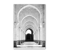 ABCWARRT Moderne Noir Et Blanc Toile Peinture Grande Mosquée De La Mecque Kaaba écriture Affiche Islamique Salon Décor sans Cadre (40 * 60cm sans Cadre,6)