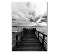 ABCWARRT Photographie en Noir Et Blanc Toile Peinture Storm Sky Highland Cow Guard Tower Beach Scandinavian Poster Home Wall Decoration Without Frame (20 * 30cm sans Cadre,1)
