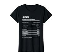 Abdi Valeur Nutritive Nom Drôle T-Shirt Graphique avec Valeur, Femme, Noir, XS