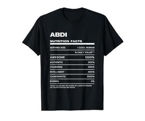 Abdi Valeur Nutritive Nom Drôle T-Shirt Graphique avec Valeur, Homme, Noir, M