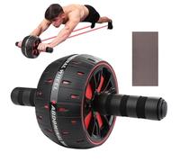 Abdominal Exercise Wheel - Roller With Knee Support Pad | Home Gym Ab Machine For Core, Strength Training Equipment Abs, Full Body Workout Roller, Portable Fitness Gear Or