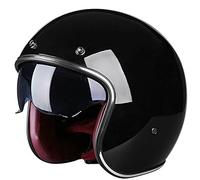 ABDOMINAL WHEEL ECE Homologué, Casque Moto Jet Vintage, pour Scooter Chopper Casque de Moto Homme et Femme Demi-Jet,pour Toutes Les Saisons Open Face Classic Sun Casque Moto Jet Vintage C,M=55~56CM