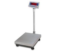 ABDPRO ABD Balance - Pèse-Colis Portée 60 kg/Précision 5 g - Balance Professionnelle de Pesage au Sol de Haute Qualité - Colonne INOX - Plateau INOX 30 x 40 cm - Écran LCD - Autonomie Jusqu'à 80 h