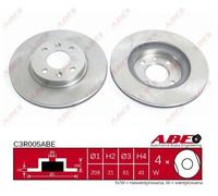 ABE C3R005ABE Disque de frein pour DACIA,NISSAN,RENAULT