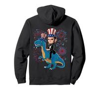 Abe Lincoln chevauchant Un Dinosaure, feu d'artifice Amusant du 4 Juillet Sweat à Capuche