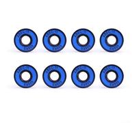 ABEC-11 608 Lot de 8 roulements en acier trempé pour longboard, skateboard et scooter - Ajustement précis - Sans contact - Bleu