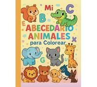 ABECEDARIO DE 58 ANIMALES (IMAGENES GRANDES) para Colorear (Bilingüe) - Libro Infantil en español e inglés: Aprende el Alfabeto con Animales Kawaii | Tamaño 8,25x11 Ideal para Niños 3-8 Años