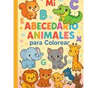 ABECEDARIO DE ANIMALES para Colorear (Bilingüe) - Libro Infantil en Español e Inglés | 56 Páginas Educativas | Aprende el Alfabeto con Animales Kawaii ... Size 6x9 inches with 200 pages, Wide Stripe