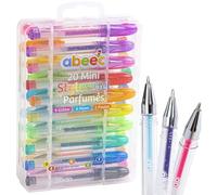 Abeec Set de 20 Stylos Gel Parfumés Mini | Assortiment Pailleté, Néon, et Pastel pour Enfants et Adultes | Ensemble Coloré Vibrant pour le Plaisir Créatif | Stylos pour Coloriage et Art