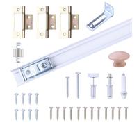 Abeicy Kit de quincaillerie pour porte pliante de 91,4 cm, comprend un rail et des outils pour la réparation et le remplacement de la porte de placard, rail de porte pliable robuste pour une