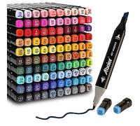 ABEIER Feutre a Alcool,100 Couleurs Feutre Alcool Double Pointe Permanents Marqueur Kit,Marqueurs de Dessin Pour Adultes Peinture,Twinmarkers Créatif pour Débutants Graffiti DIY Art Esquisse