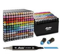 ABEIER Feutre a Alcool,168 Couleurs Feutre Alcool Double Pointe Permanents Marqueur Kit,Marqueurs de Dessin Pour Adultes Peinture,Twinmarkers Créatif pour Débutants Graffiti DIY Art Esquisse