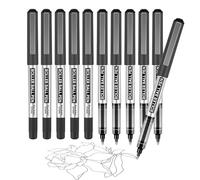 ABEIER Lot de 10 stylos à bille à encre gel noire à pointe fine de 0,7 mm, à séchage rapide, pour écrire, journal, maison, bureau, fournitures de papeterie