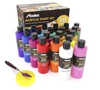 ABEIER Lot de 20 peintures acryliques en vrac, 250 ml, finition mate, pigments riches, peintures non toxiques pour peinture sur toile, bois, céramique, idéal pour les débutants et les étudiants