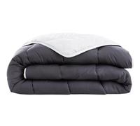 Abeil - Couette Bicolore Blanc et Gris - Chaleur Modérée - Enveloppe Microfibre Douce, Garnissage Polyester 300g/m² - Lavable en Machine - Certifiée Oeko-Tex - 240 x 260 cm