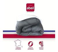 ABEIL Couette chaude Bicolore - 200 x 200 cm - Blanc et gris