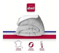 ABEIL Couette temperee BICOLORE 220x240cm - Blanc + Gris chine Blanc