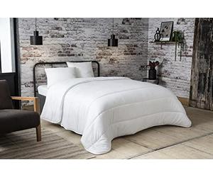Abeil Lot Couette tempérée 220 x 240cm et 2 oreillers 60 x 60 cm, Blanc