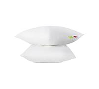 Abeil - Lot de 2 Oreillers Bio Attitude 60 x 60 cm - Moelleux et Gonflants - Tissu 100% Coton Issu de l’Agriculture Biologique, Garnissage 100% Polyester Cyclafill® - Lavable en Machine