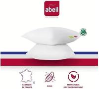 ABEIL Lot de 2 Oreillers Bio Confort - 60 x 60 cm - Blanc