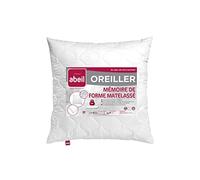 Oreiller a memoire de forme matelasse 60x60 cm blanc