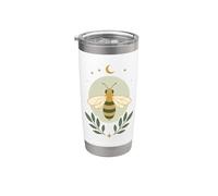 Abeille Boho Lune Botanique Nature Céleste Minimaliste Gobelet isotherme en acier inoxydable double paroi