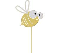 Abeille comme prise, Décoration de jardin en métal, Décoration de printemps Abeilles jaune blanc, 54cm 3er Set