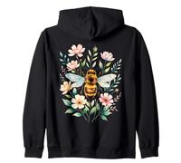 Abeille et Fleurs - Illustration Nature Douce Sweat à Capuche