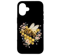 Abeille Florale en nid d'abeille Aquarelle Abeille Apiculture Coque pour iPhone 16