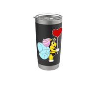 Abeille Mariée Coeur Mariage Gobelet isotherme en acier inoxydable double paroi