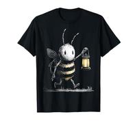 Abeille tient lanterne errant dessin art animal motif abeille T-Shirt