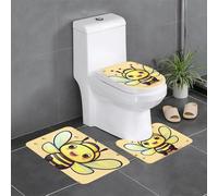 Abeilles Jaune Lot De 3 Tapis Bain Durable Tapis WC Doux Carpettes De Toilette pour Douche Intérieur Maison