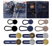 Abeillo 12PCS Boutons d'extension pour Jeans, Boutons d'extension de taille de pantalon, Boutons d'extension de taille et de col de Jeans pour femmes et hommes, Boutons d'extension sans couture, 3-5CM