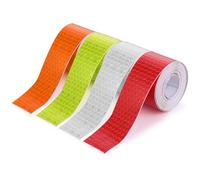 Abeillo 4 rouleaux bande réfléchissante extérieure imperméable réfléchissante bande d'avertissement réfléchissante bande réfléchissante sécurité nocturne autocollant blanc, rouge, jaune, orange bande