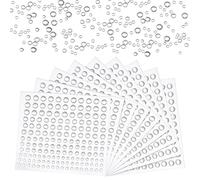 Abeillo 660 Pièces de Gouttes d'Eau Transparentes - Gouttes de Rosée Autocollantes Rondes Transparentes - Simulation de Goutte de Rosée - Perles d'Eau en Résine pour DIY, Scrapbooking, Artisanat